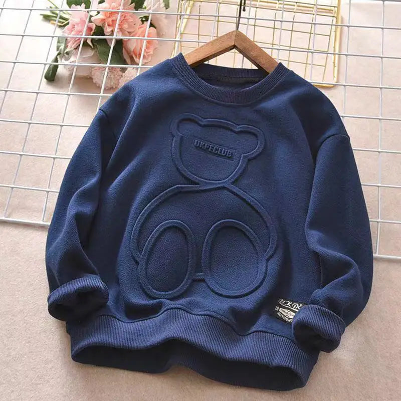 Long Sleeve O-neck Cute Tops for Girls Boys