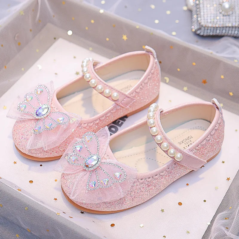 Chaussures de princesse en cristal pour filles pour fêtes et mariages