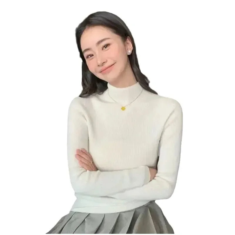 Women's Slim Fit Autumn Winter High Collar Sweater