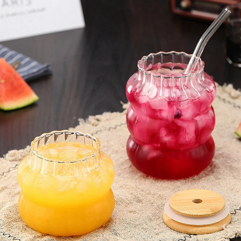 Tasses à café en verre avec couvercle et paille Mason Jar