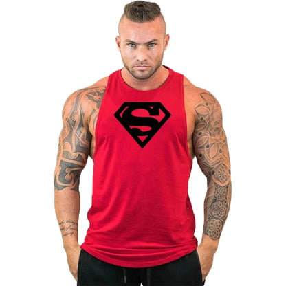 Men's Clothing Bodybuilding and Fitness Stringer Singlets Tank Top Vest Sleeveless Sweatshirt Workout Shirt Undershirt Gym Gyms