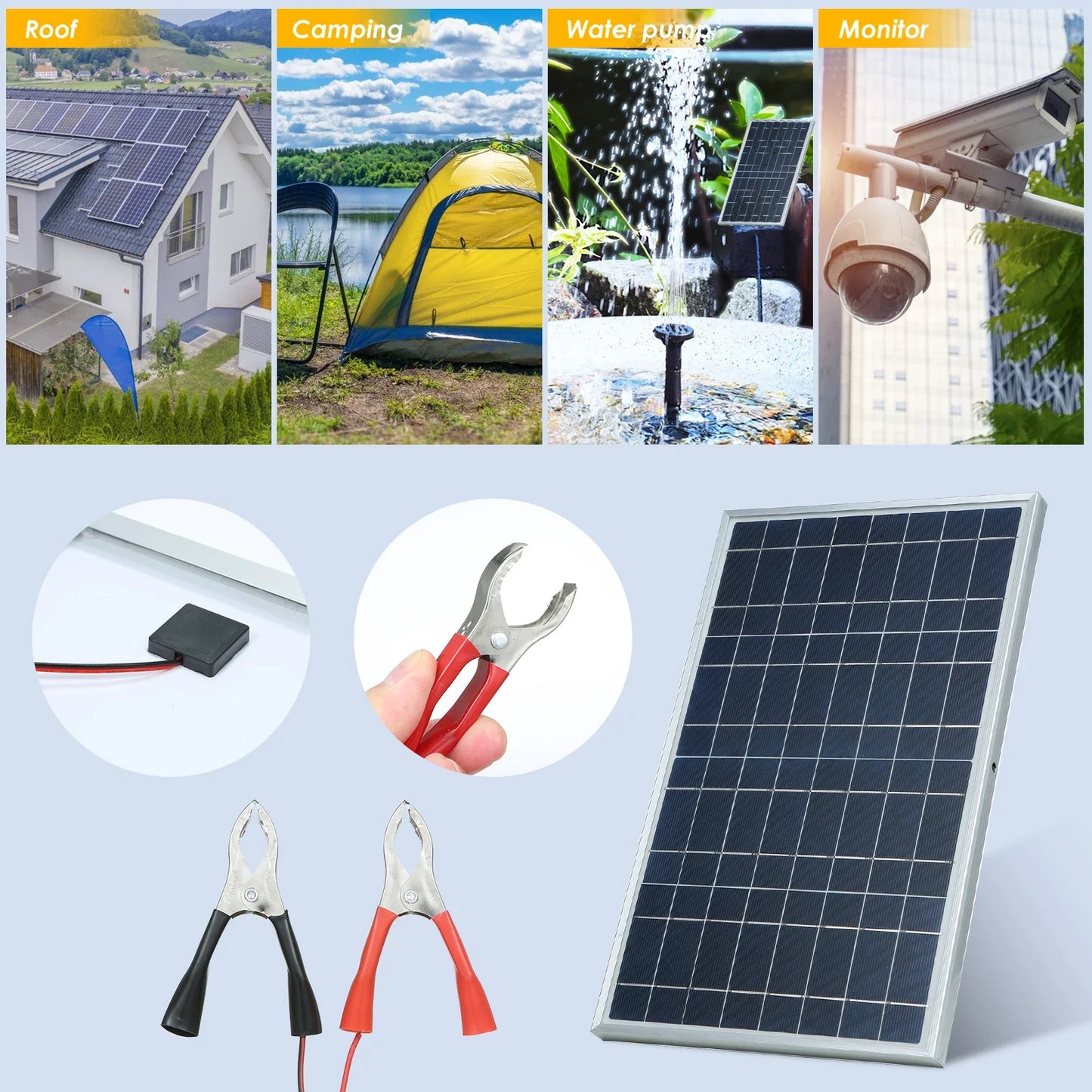 Komplettes 300-W-12-V-Solarpanel-Kit