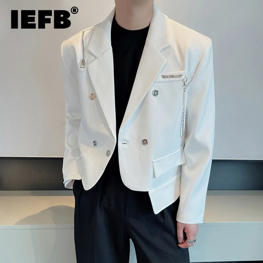 IEFB Elgance Korean Style Zipper Blazer for Men