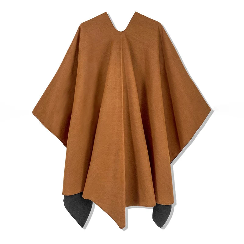 Women’s Double-Sided Luxury Poncho and Shawl