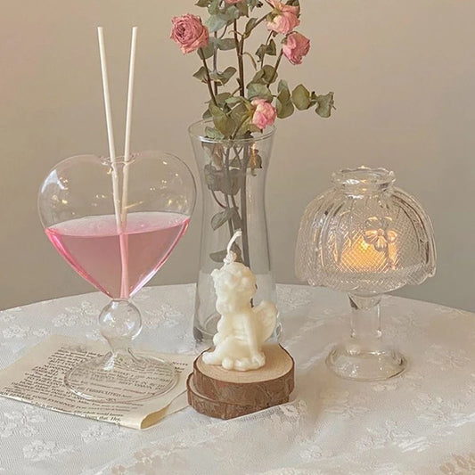 Heart-Shaped Glass Wedding Living Room Vases