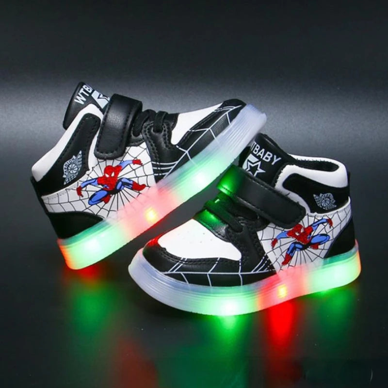 Baskets LED Disney Spiderman - Chaussures pour enfants à la mode et respirantes