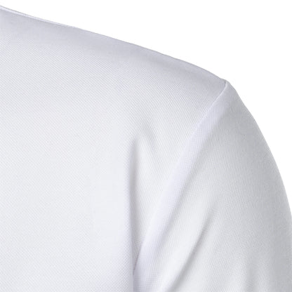 Men's solid color short-sleeved stand Neck T-shirt