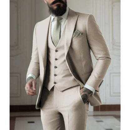 Light Green 3-Piece Suit for Weddings and Business