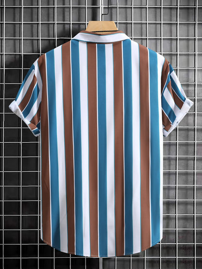 Chemise de plage d'été à rayures pour hommes