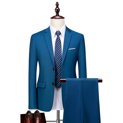 2 Pieces Men's Casual Business Suit Set