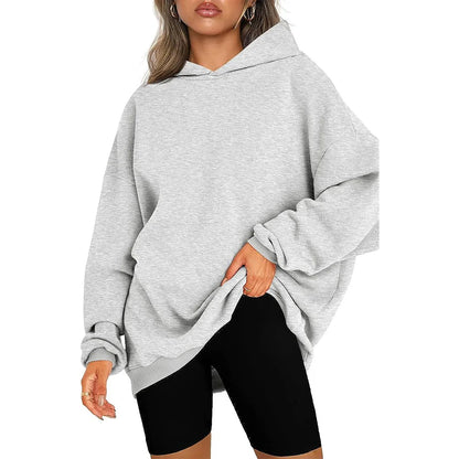Oversized Kapuzensweatshirt Fleecepullover Damen