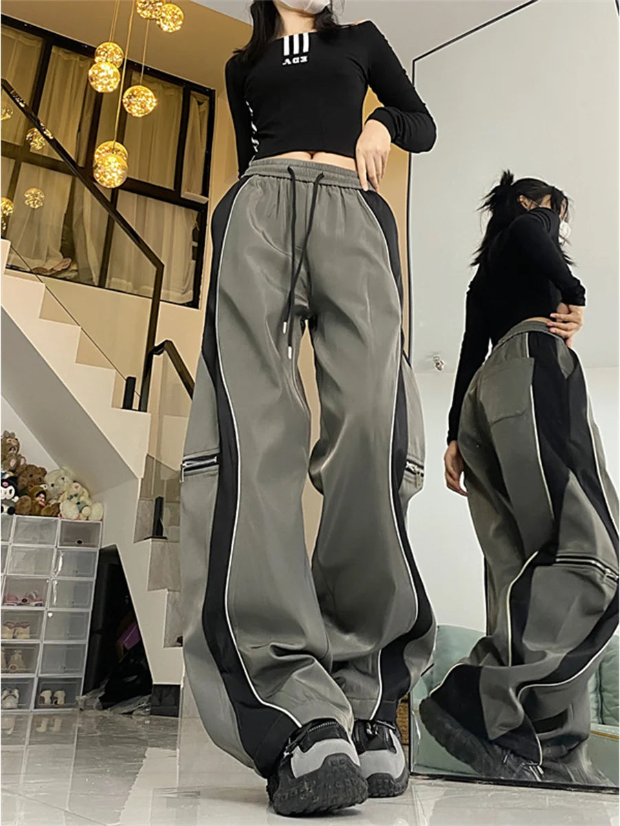 Y2K Chic Wide-Leg Drawstring Pants for Women