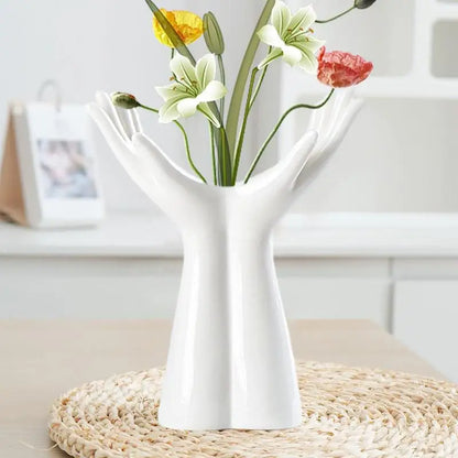 Nordische Keramik-Handvase, modernes Blumenarrangement