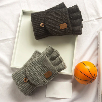 Gants tricotés en laine pour écran tactile d'hiver