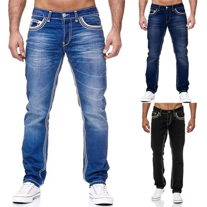 Solid Stretch Denim Jeans for Men