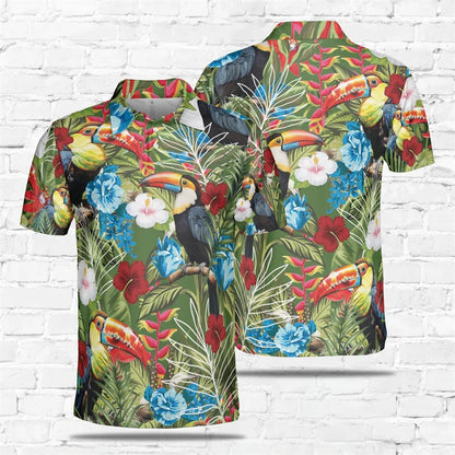 Parrot Print Polo Shirt for Men