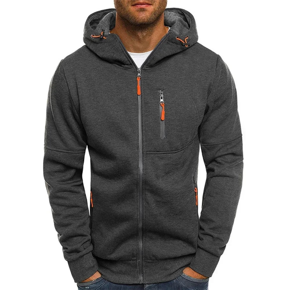 Slim Fit Kapuzenpullover mit Reißverschluss für Herren