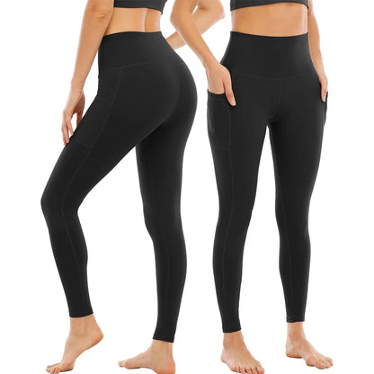 Pantalon de yoga taille haute avec poches grande taille