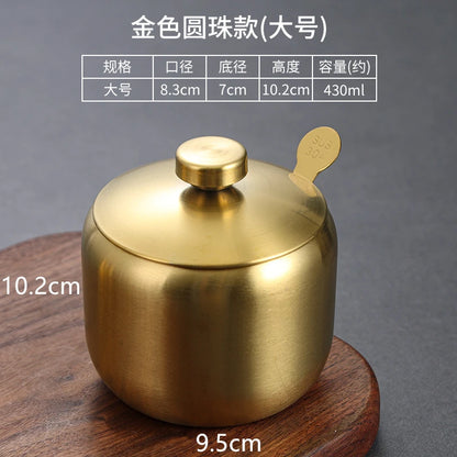 Stainless Steel Seasoning Jar & Lid Spoon