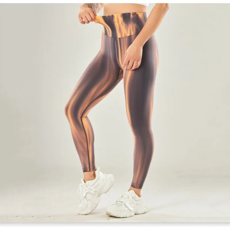 Seamless Fitness Tie-Dye High-Waist Leggings