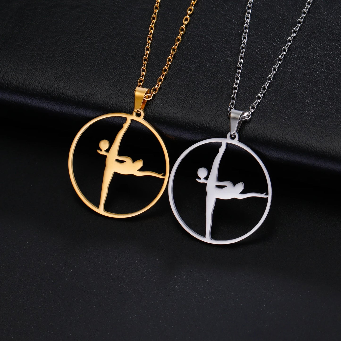 Gold Gymnast Pendant Necklace