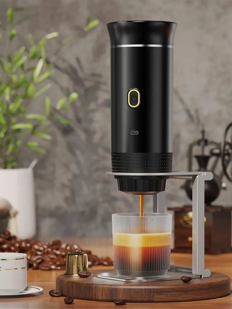 Wireless Electric Portable Espresso Coffee Machine - 3-in-1 Capsule Powder Travel Coffee Maker