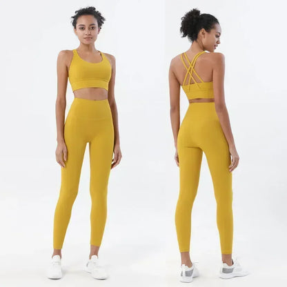 Women's Yoga Clothes Set - Leggings and Tops