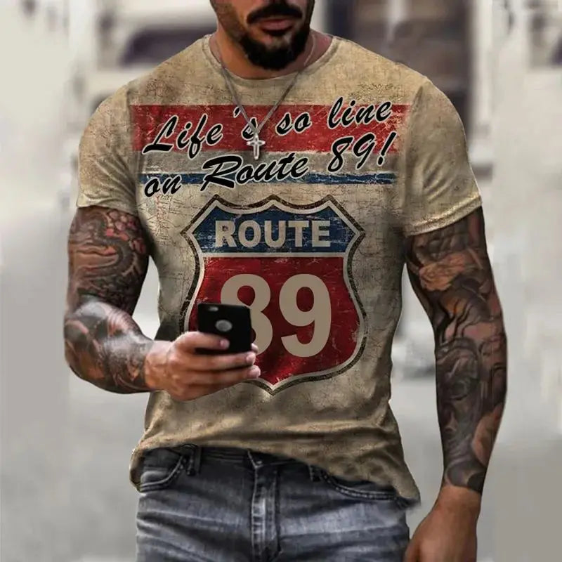 Vintage 66-Way 3D-bedrucktes Herren-T-Shirt 