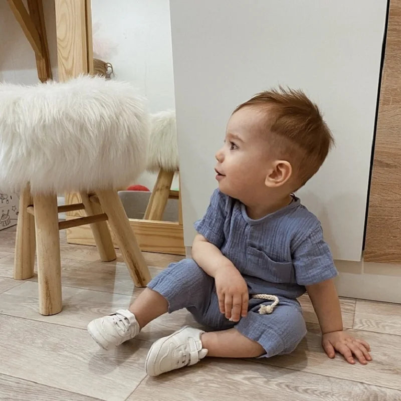 Ensemble haut et short d'été en coton biologique pour bébé