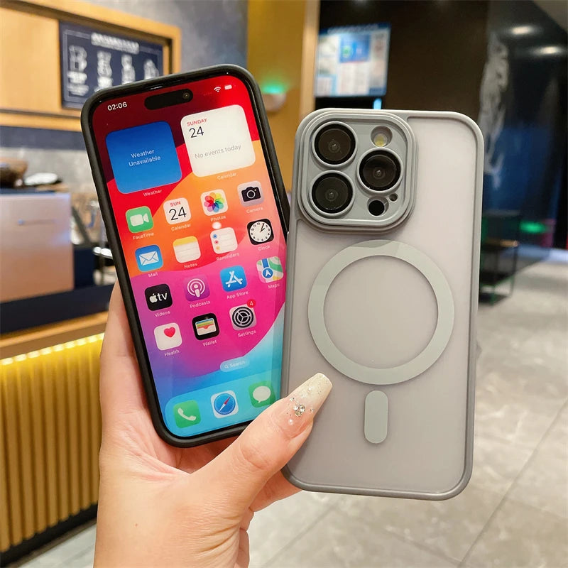 Transparente magnetische Magsafe-Hülle für kabelloses Laden