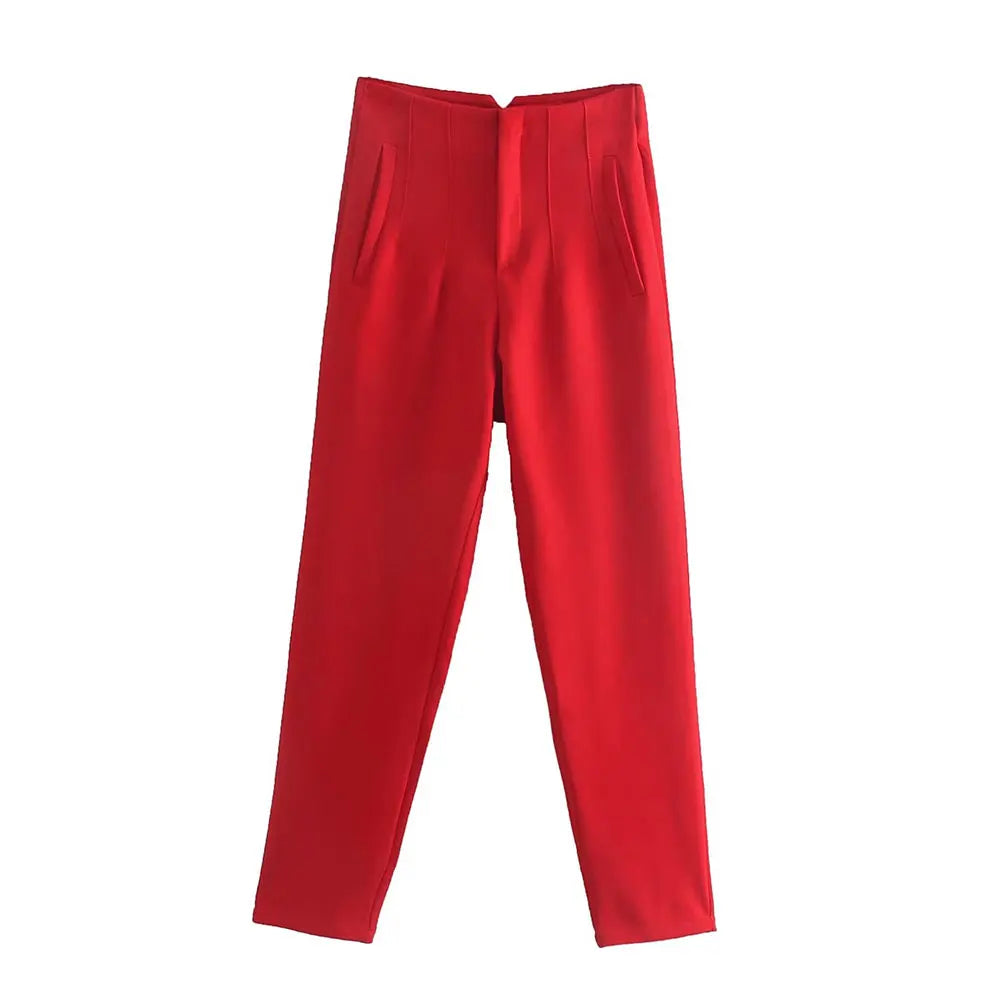 Chic High Waist Trousers for Work