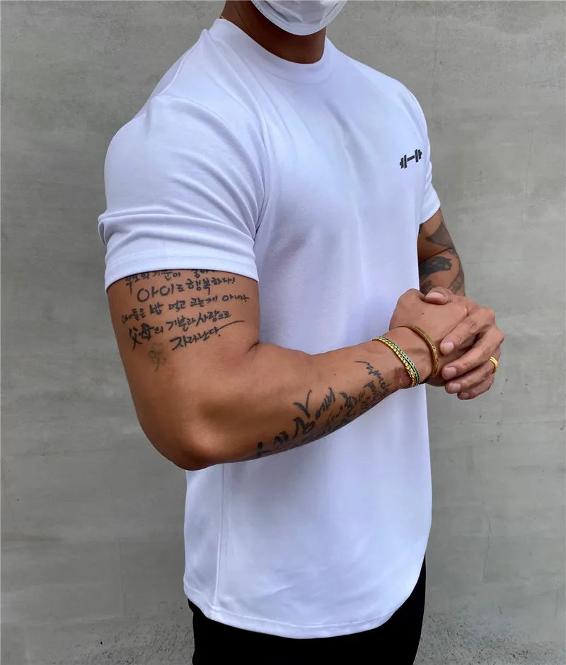 Herren Bodybuilding Fitness Kurzarm-T-Shirt aus Baumwolle