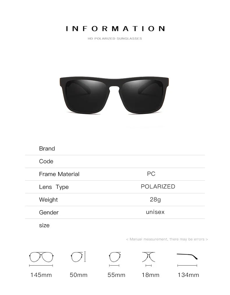 Ultra-Light Rectangular Polarized Photochromic Sunglasses