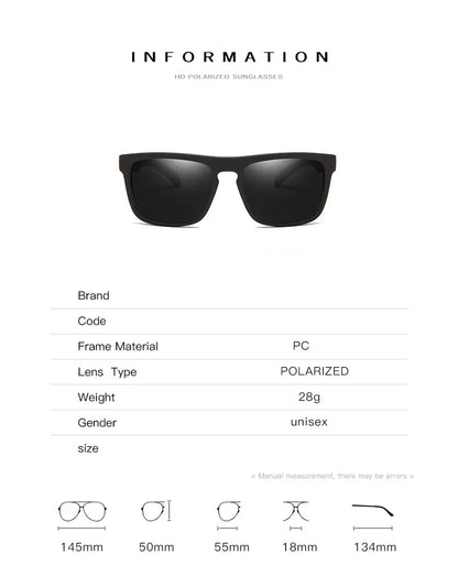 Ultra-Light Rectangular Polarized Photochromic Sunglasses