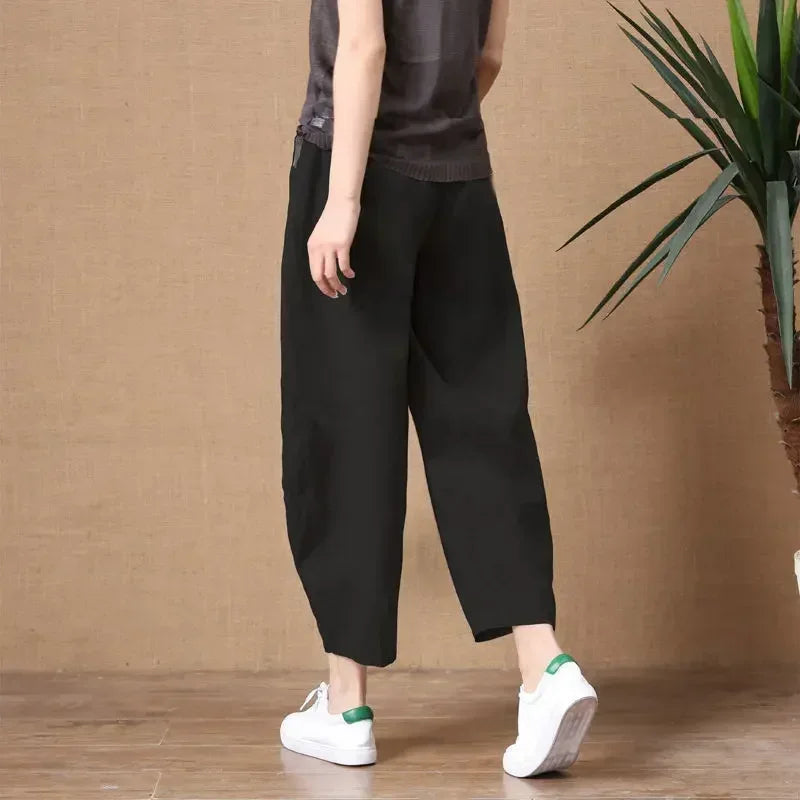 Loose Cotton Linen Harem Pants for Summer