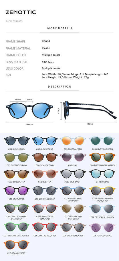 Unisex UV400 Retro Runde Sonnenbrille