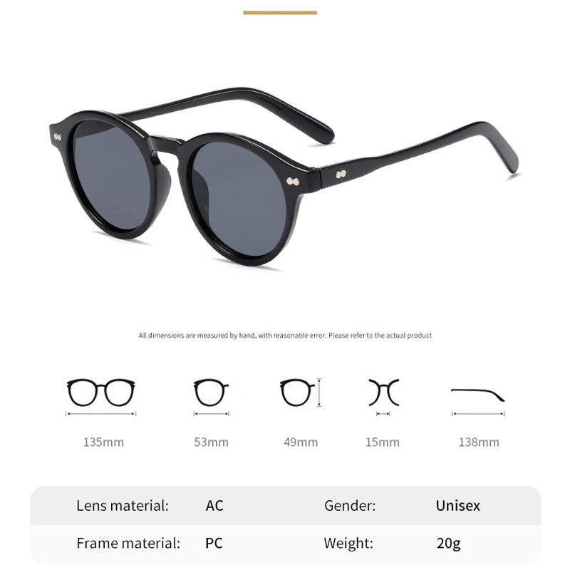 Unisex UV400 Retro Runde Sonnenbrille