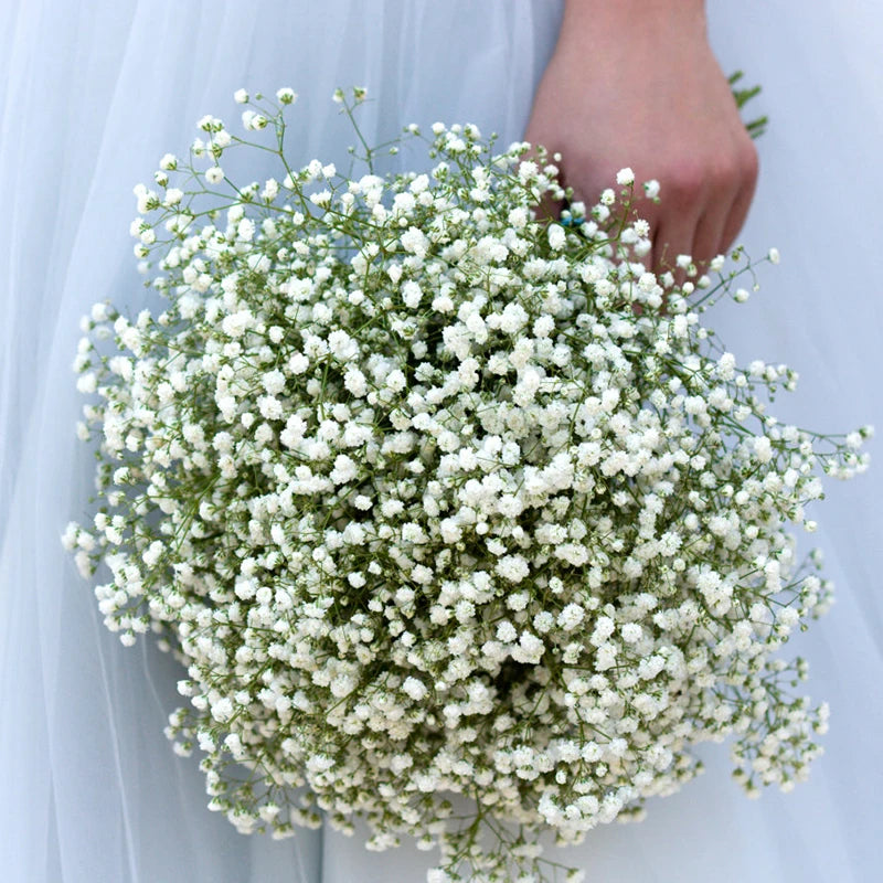 Bouquet de 90 têtes de fleurs artificielles blanches décoratives