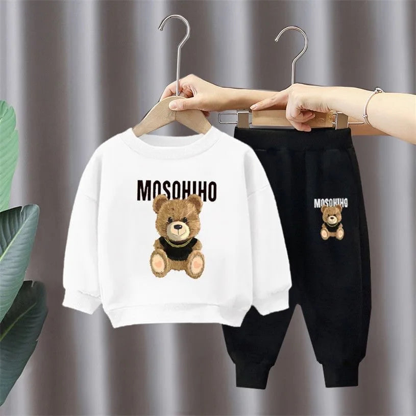 Cartoon Bear T-Shirt & Shorts Set for Kids