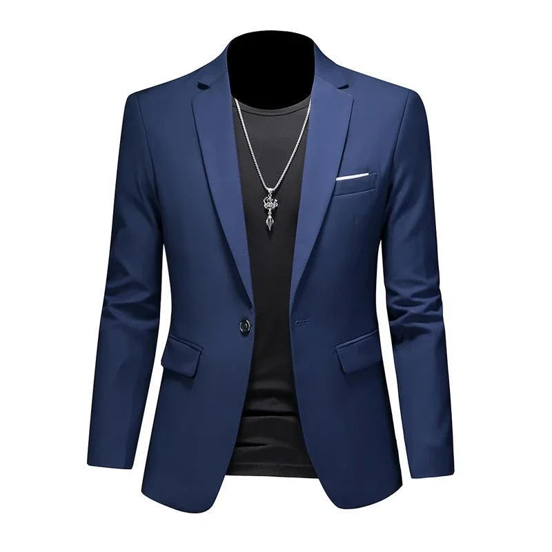 Men's Regular Length Single Button knit Blazers