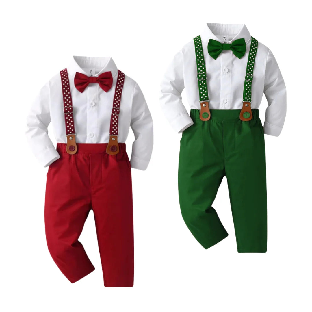 Formelles Outfit für Jungen mit Weihnachtsstern-Print