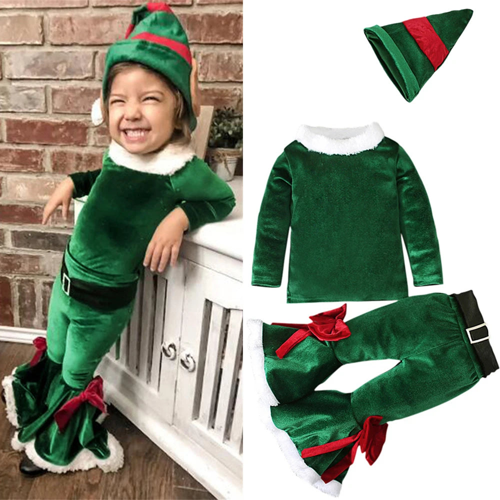 3-teiliges Weihnachtsmann-Outfit für Mädchen