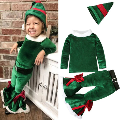 Girls Christmas Santa 3-Piece Outfit