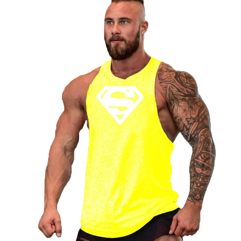 Men's Clothing Bodybuilding and Fitness Stringer Singlets Tank Top Vest Sleeveless Sweatshirt Workout Shirt Undershirt Gym Gyms