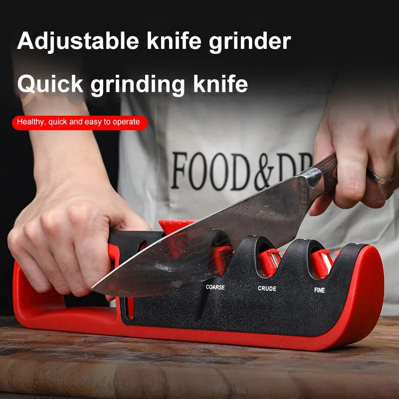 Adjustable Stainless Steel Five-in-One Knife Sharpener