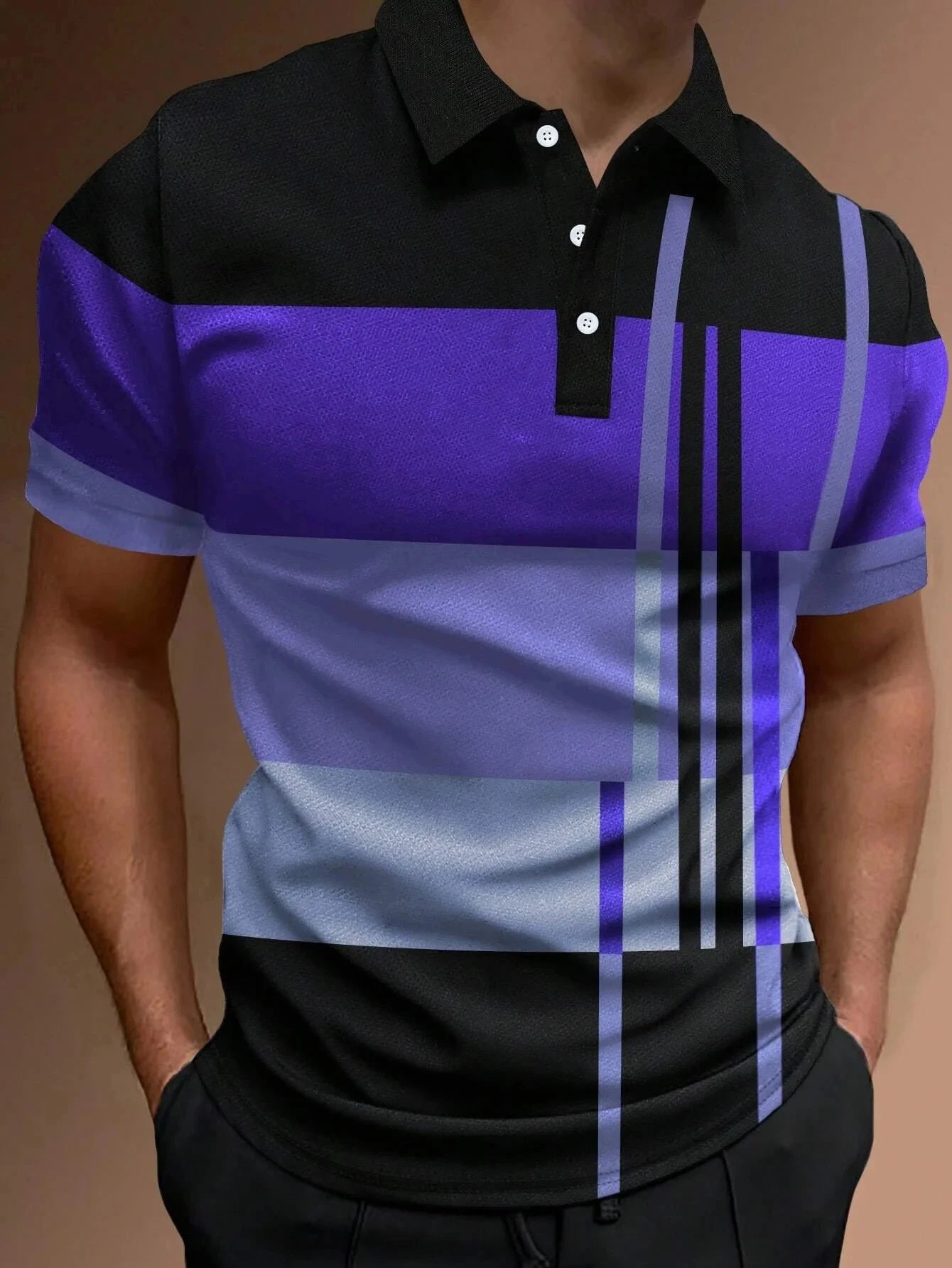 Neues Golf-Poloshirt mit Streifen für Herren – lässig und modisch