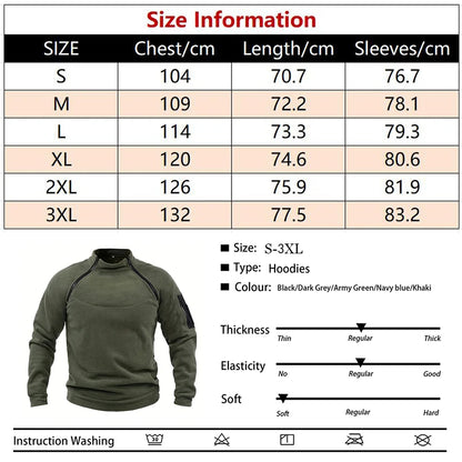 Tactical Fleece Pullover Military Sweatshirt - Windproof