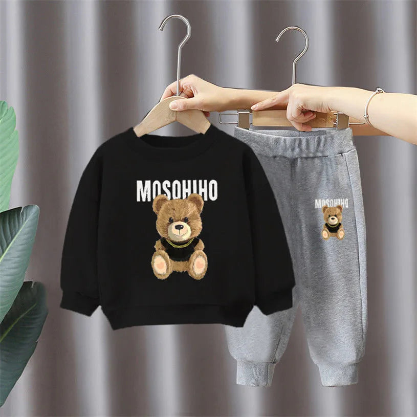 Cartoon Bear T-Shirt & Shorts Set for Kids