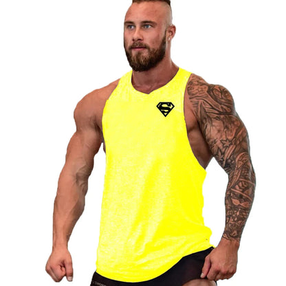 Men's Clothing Bodybuilding and Fitness Stringer Singlets Tank Top Vest Sleeveless Sweatshirt Workout Shirt Undershirt Gym Gyms