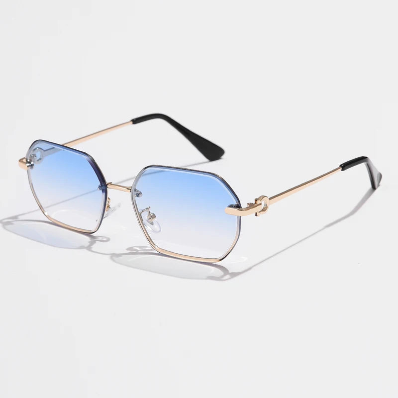 Retro-Polygon-Unisex-Sonnenbrille aus Metall